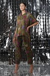 Yavi_Green Cotton Tissue Floral Spread Collar Alula Print Shirt _Online_at_Aza_Fashions