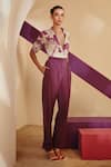 Buy_Zosia_Purple Pant Heavy , Top Floral Printed Shirt And Set _at_Aza_Fashions