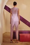 Shop_Zosia_Purple Luxury Heavy Crepe Lapel Collar Blazer And Pant Set _at_Aza_Fashions
