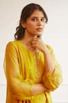 Shop_Juanita by Shubhda_Yellow Chanderi Embellished Dabka Round Kurta Set_Online_at_Aza_Fashions