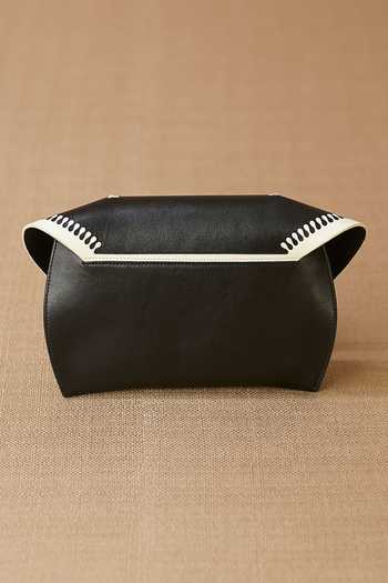 Shop_Ampm_Black Amina Faux Leather Clutch _at_Aza_Fashions
