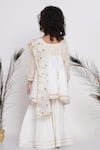 Shop_Little Bansi_White Viscose, Cotton, Net Sequins Embroidered Kurta Sharara Set _at_Aza_Fashions