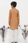 Shop_Little Bansi_Orange Kurta Cotton Silk Printed Floral Set _at_Aza_Fashions
