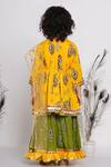 Shop Little Bansi Yellow Cotton, Net Sequins Paisley Print Kurta Sharara Set at Aza Fashions Shop_Little Bansi_Yellow Cotton, Net Sequins Paisley Print Kurta Sharara Set _at_Aza_Fashions