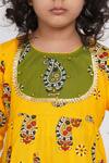 Little Bansi Yellow Cotton, Net Sequins Paisley Print Kurta Sharara Set at Aza Fashions Little Bansi_Yellow Cotton, Net Sequins Paisley Print Kurta Sharara Set _at_Aza_Fashions