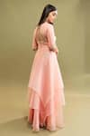 Shop Kavitha Gutta Pink Organza Floral Scoop Neck Hitha Layered Anarkali at Aza Fashions Shop_Kavitha Gutta_Pink Organza Floral Scoop Neck Hitha Layered Anarkali _at_Aza_Fashions