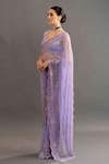 Buy_Kavitha Gutta_Purple Silk Embroidered Floral V Neck Chloe Saree With Blouse _Online_at_Aza_Fashions