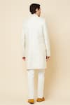 Shop_Spring Break_White Polyester Cotton Embroidered Sherwani And Churidar Set_at_Aza_Fashions