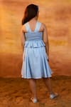 Shop_Littleens_Blue Cotton Satin Sequins, Beads, Embroidery Tinsel And Glitter Skirt Set _at_Aza_Fashions