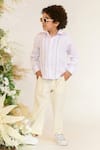 Buy_Littleens_Purple Cotton Satin Pastoral Viola Pintuck Shirt _at_Aza_Fashions
