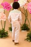 Shop_LITTLEENS_Peach Cotton Satin Embroidery Tree Bay Shirt  _at_Aza_Fashions