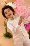 Buy_LITTLEENS_Peach Cotton Satin Embroidery Tree Bay Shirt  _Online_at_Aza_Fashions