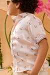 Littleens_Peach Satin Primrose Floral Print Shirt _at_Aza_Fashions