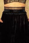 Shop_Tarun Tahiliani_Black Embellished Tiered Cutdana Belt _at_Aza_Fashions