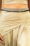 Buy_Tarun Tahiliani_Silver Embellished Swarovski Chain Belt _at_Aza_Fashions