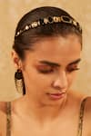 Shop_Tarun Tahiliani_Black Embellished Graded Crystal Headband _at_Aza_Fashions