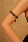 Buy_Tarun Tahiliani_Black Embellished Rectangular Stone Crystal Bajubandh _at_Aza_Fashions