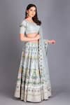 House Of Tushaom Blue Raw And Organza Resham, Sequin & Embroidered Bridal Lehenga Set Online at Aza Fashions House Of Tushaom_Blue Raw And Organza Resham, Sequin & Embroidered Bridal Lehenga Set _Online_at_Aza_Fashions