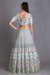 Shop House Of Tushaom Blue Tulle Sequin And Cutdana Leaf Neck Embroidered Lehenga Set at Aza Fashions Shop_House Of Tushaom_Blue Tulle Sequin And Cutdana Leaf Neck Embroidered Lehenga Set _at_Aza_Fashions