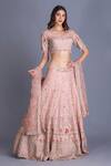 Buy House Of Tushaom Pink Raw And Organza Embroidery Dabka & Sequin Leaf Bridal Lehenga Set at Aza Fashions Buy_House Of Tushaom_Pink Raw And Organza Embroidery Dabka & Sequin Leaf Bridal Lehenga Set _at_Aza_Fashions