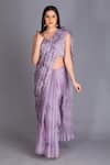 Buy House Of Tushaom Purple Heavy And Organza Sequin U Neck Embroidered Saree With Blouse at Aza Fashions Buy_House Of Tushaom_Purple Heavy And Organza Sequin U Neck Embroidered Saree With Blouse _at_Aza_Fashions