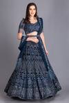House Of Tushaom Blue Tulle Cutdana, Sequin, Nakshi And Applique Embroidered Bridal Lehenga Set Online at Aza Fashions House Of Tushaom_Blue Tulle Cutdana, Sequin, Nakshi And Applique Embroidered Bridal Lehenga Set _Online_at_Aza_Fashions
