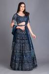 Buy House Of Tushaom Blue Tulle Cutdana, Sequin, Nakshi And Applique Embroidered Bridal Lehenga Set Online at Aza Fashions Buy_House Of Tushaom_Blue Tulle Cutdana, Sequin, Nakshi And Applique Embroidered Bridal Lehenga Set _Online_at_Aza_Fashions