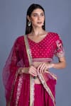 Shop House Of Tushaom Pink Raw , Chanderi And Tulle Resham, Sequin & Crinkled Lehenga Set Online at Aza Fashions Shop_House Of Tushaom_Pink Raw , Chanderi And Tulle Resham, Sequin & Crinkled Lehenga Set _Online_at_Aza_Fashions