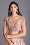 House Of Tushaom_Pink Silk And Sequin & Swarovski Embroidered Bridal Lehenga Set _at_Aza_Fashions