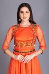 Buy House Of Tushaom Orange Silk Organza Print And Embroidery Bandhani Anarkali With Dupatta Online at Aza Fashions Buy_House Of Tushaom_Orange Silk Organza Print And Embroidery Bandhani Anarkali With Dupatta _Online_at_Aza_Fashions