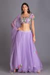 Buy House Of Tushaom Purple Silk Organza Sequin And Thread, Beads Waistband Embroidered Lehenga Set at Aza Fashions Buy_House Of Tushaom_Purple Silk Organza Sequin And Thread, Beads Waistband Embroidered Lehenga Set _at_Aza_Fashions