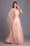 House Of Tushaom Pink Silk Organza Cutdana, Sequin And Thread Placement Embroidered Lehenga Set Online at Aza Fashions House Of Tushaom_Pink Silk Organza Cutdana, Sequin And Thread Placement Embroidered Lehenga Set _Online_at_Aza_Fashions