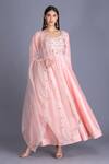 Buy House Of Tushaom Pink Chanderi And Organza Embroidery Anarkali With Dupatta at Aza Fashions Buy_House Of Tushaom_Pink Chanderi And Organza Embroidery Anarkali With Dupatta _at_Aza_Fashions