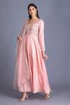House Of Tushaom Pink Chanderi And Organza Embroidery Anarkali With Dupatta Online at Aza Fashions House Of Tushaom_Pink Chanderi And Organza Embroidery Anarkali With Dupatta _Online_at_Aza_Fashions