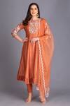 Buy House Of Tushaom Orange Chanderi And Organza Embroidery Sequin & Anarkali Set at Aza Fashions Buy_House Of Tushaom_Orange Chanderi And Organza Embroidery Sequin & Anarkali Set _at_Aza_Fashions