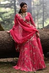 Buy_Paulmi and Harsh_Pink Lehenga And Blouse Georgette Dupatta Tissue Print & Set  _Online_at_Aza_Fashions