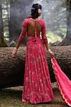 Paulmi and Harsh_Pink Lehenga And Blouse Georgette Dupatta Tissue Print & Set  _Online_at_Aza_Fashions