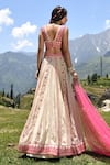 Shop_Paulmi and Harsh_Pink Lehenga And Blouse Organza & Dupatta Net Print & Embroidery Set _at_Aza_Fashions