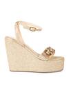 Vanilla Moon_Gold Karter Open Toe Wedges_Online_at_Aza_Fashions