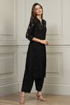 Ranna Gill_Black Cotton Schiffli Embroidered Tunic Pant Set_Online_at_Aza_Fashions
