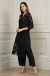 Buy_Ranna Gill_Black Cotton Schiffli Embroidered Tunic Pant Set_Online_at_Aza_Fashions