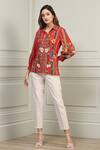 Buy_Ranna Gill_Linen Floral Embroidered Shirt_at_Aza_Fashions