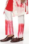 PARESH LAMBA SIGNATURES_Red Georgette Embroidery Floral Tie Dye Jacket And Kurta Set  _at_Aza_Fashions