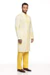 PARESH LAMBA SIGNATURES_Yellow Georgette Embroidery Floral Tie Dye Kurta Set  _Online_at_Aza_Fashions