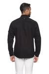 Shop_Paresh Lamba Signatures_Black Cotton Plain Denim Shirt With Ribbed Cuff And Collar_at_Aza_Fashions