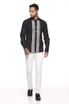 Buy_PARESH LAMBA SIGNATURES_Black Cotton Printed Stripes Shirt _at_Aza_Fashions