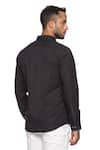 Shop_PARESH LAMBA SIGNATURES_Black Cotton Printed Stripes Shirt _at_Aza_Fashions