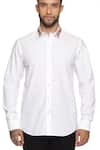 Buy_Paresh Lamba Signatures_White Cotton Hand Embroidery Floral Collar Shirt  _Online_at_Aza_Fashions