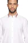 Shop_Paresh Lamba Signatures_White Cotton Hand Embroidery Floral Collar Shirt  _Online_at_Aza_Fashions