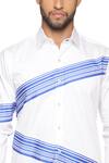 Shop_PARESH LAMBA SIGNATURES_White Cotton Stripe Pattern Shirt _Online_at_Aza_Fashions